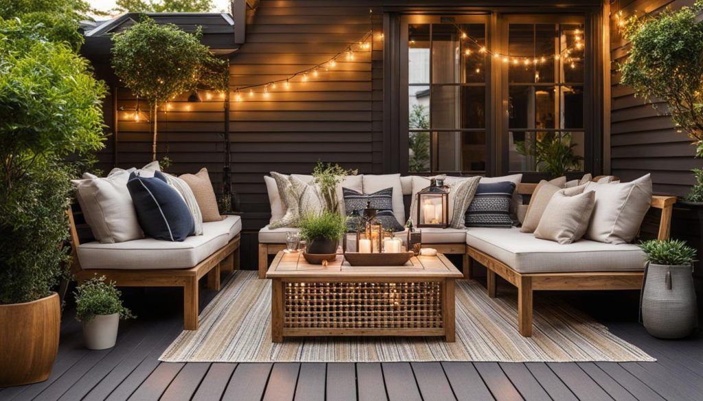 Creating a cozy atmosphere with stylish accents on a small deck