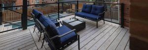 Deck frame with pressure treated lumber