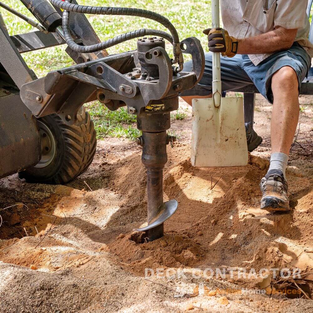 Digging post holes for footings