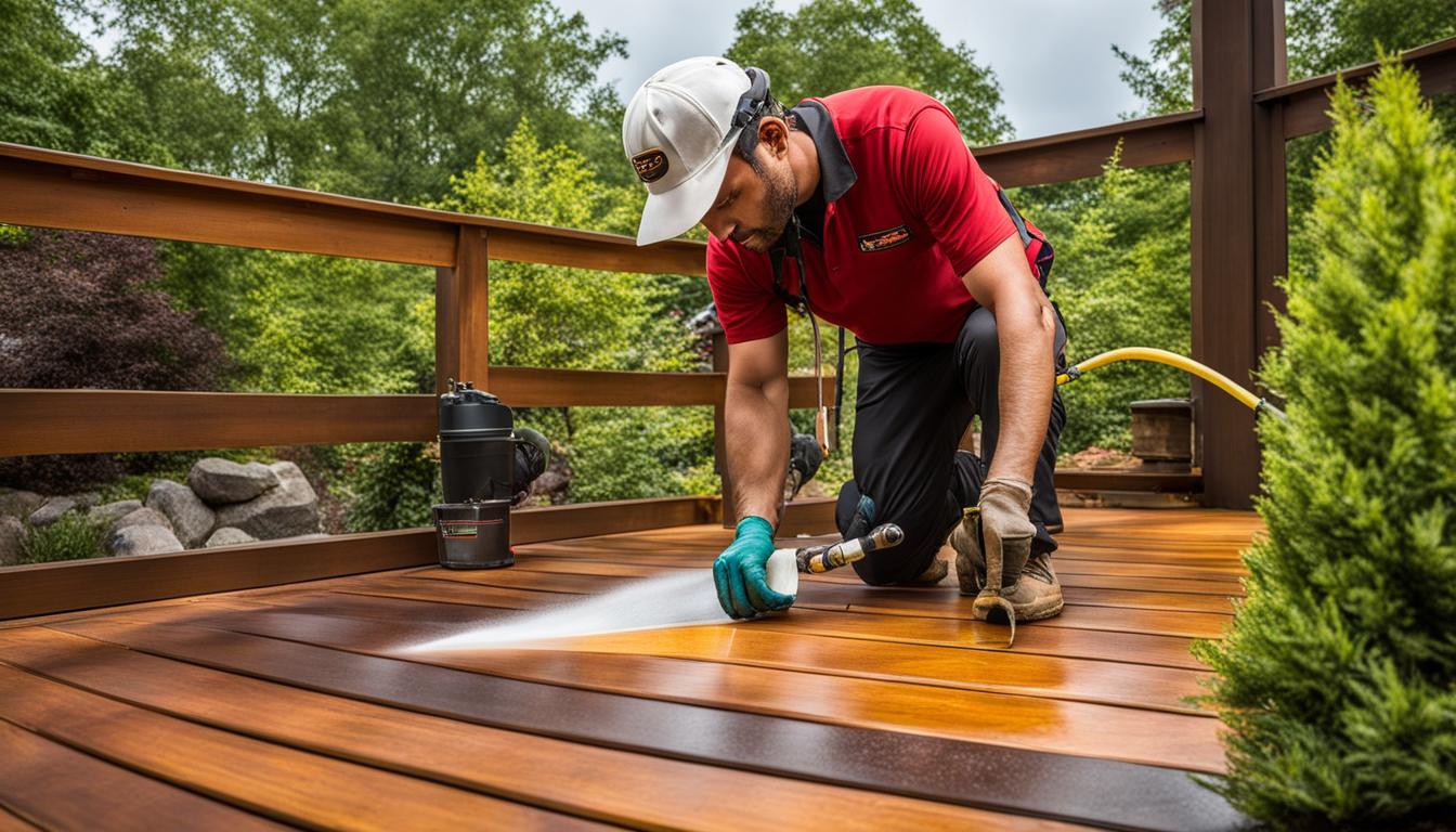 Image showcasing Deck Staining and Sealing: DIY vs. Professional Services
