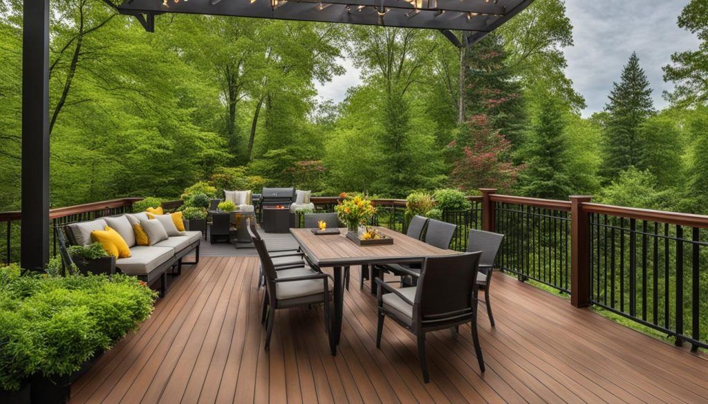 deck landscaping and outdoor furniture